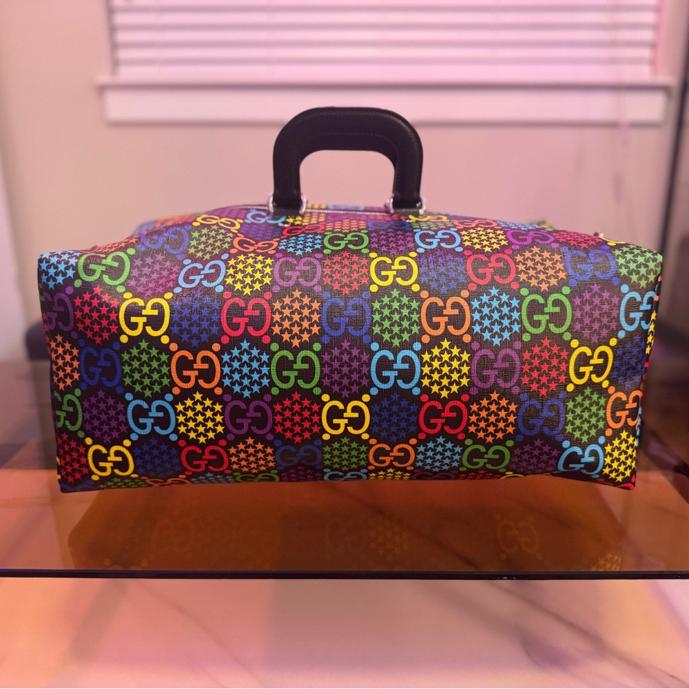 Convertible Duffle Backpack Psychedelic Print GG Coated Canvas Medium